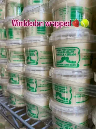 Wimbledon wrapped. 🍓🎾Thousands of pots of cream supplied for the picnics. Until next year! 🎾🍓Big shout out and thanks  to our dairy team for going above and beyond to get record numbers of cream potted.